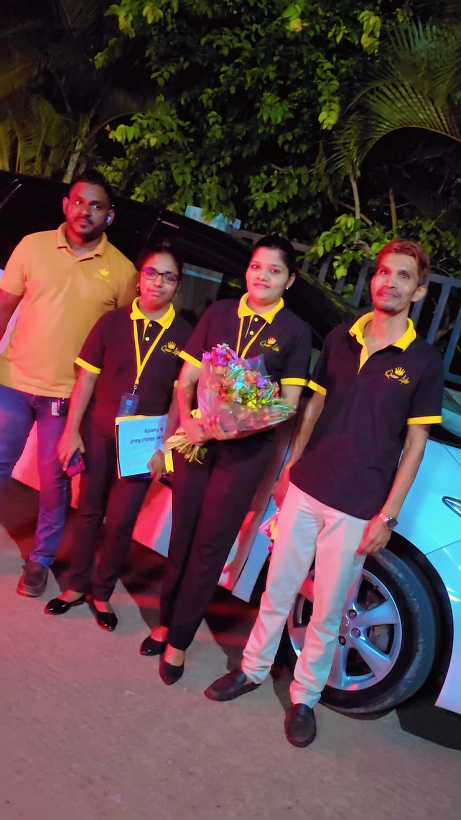 Welcome with flowers
